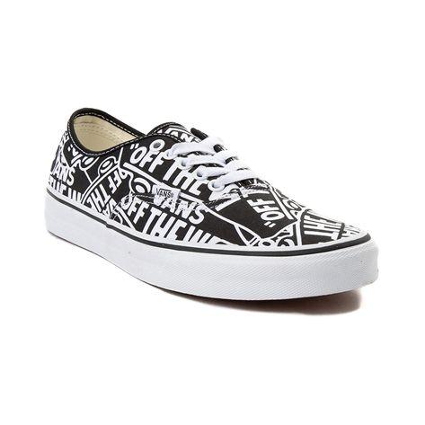 Black Off the Wall Vans Logo - Vans Authentic Off The Wall Logo Skate Shoe - Black - 497343