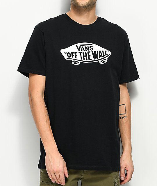 Black Off the Wall Vans Logo - Vans Off The Wall Black & White T-Shirt | Zumiez