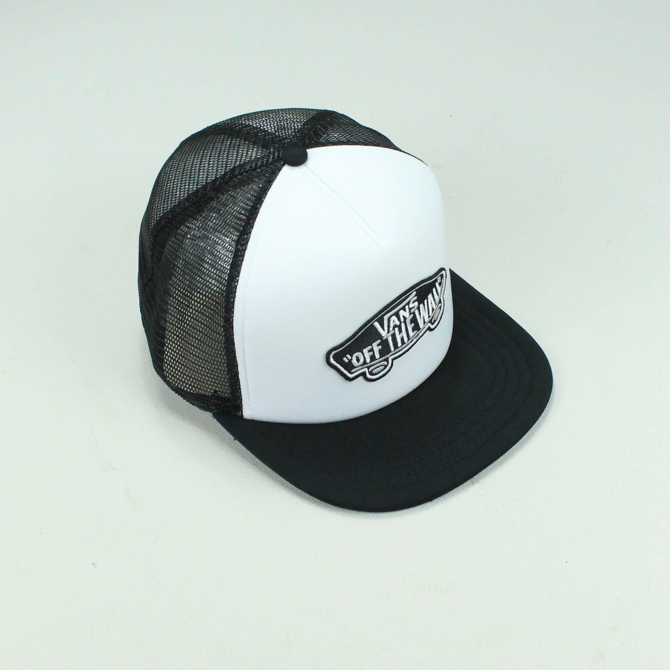 Black Off the Wall Vans Logo - Vans Off The Wall Trucker Cap - Black / White - Remix Casuals