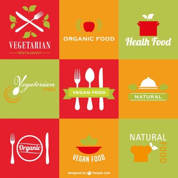 Red Vegetarian Logo - Restaurant healthy organic vegetarian logos Vector | Free Download