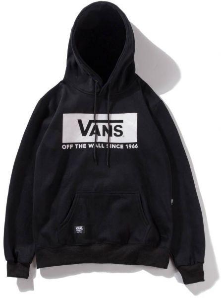 Black Off the Wall Vans Logo - Vans Off The Wall Box Logo Thickened Hoodie for Unisex, Black, L/XL ...
