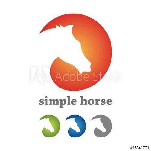 Horse Circle Logo - Simple Horse Circle Logo Design Silhouette. Horse head logo. Simple