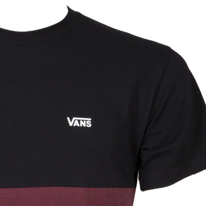 Black Off the Wall Vans Logo - Vans - Burgundy and black t-shirt with mini logo on Arteni Shop
