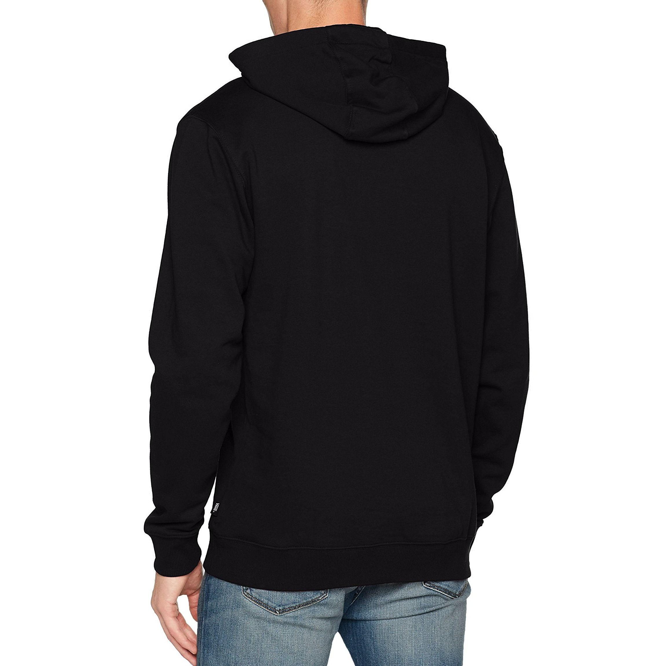 Black Off the Wall Vans Logo - VANS Men's Off The Wall Logo Pullover Hooded Sweatshirt Black Pewter ...