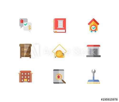 Elements Furniture Logo - Building icons set. Garage and building icons with checking ...