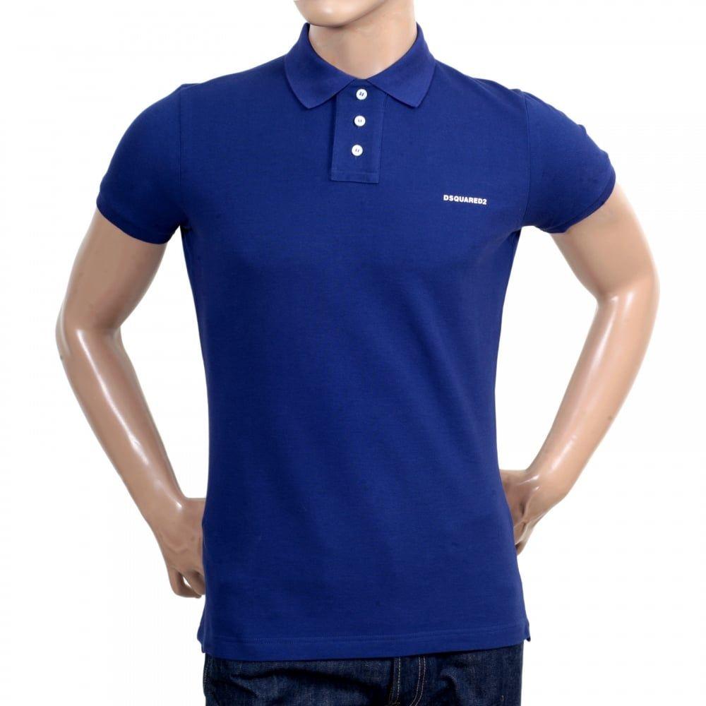 White and Blue Polo Logo - Shop for Dsquared2 Pique Logo Polo Shirt in Blue Today!