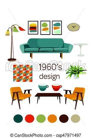 Elements Furniture Logo - interior design 1960. mid century modern furniture. mood board ...