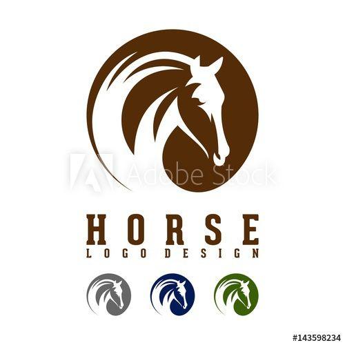 Horse Circle Logo - Circle Logo of Horse. Negative Space Style. this stock vector