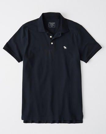 White and Blue Polo Logo - Mens Polos. Abercrombie & Fitch