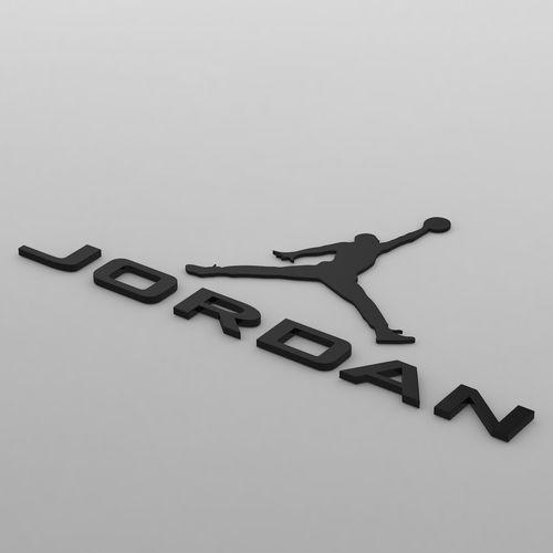 Grey and Black Jordan Logo - jordan logo 3D