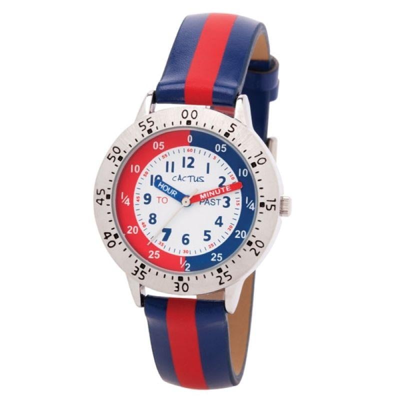 Red Circle with Blue Band Logo - Cactus Time Teacher Watch Blue Band with Red Stripe - Cactus - Brands