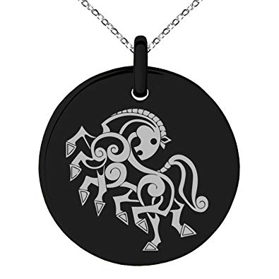 Horse Circle Logo - Tioneer Black Stainless Steel Odin's Sleipnir Horse