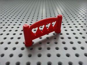 Red Fence Logo - LEGO FABULAND - 1 PIECE (2040) - FENCE 1x6x2 ROUNDED WITH HEART ...