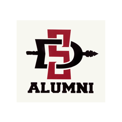 Red and White Spear Logo - shopaztecs Spear Alumni Decal