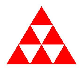 6 of Red Triangles Logo - How Many Triangles Do You See?