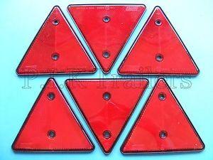 6 of Red Triangles Logo - 6 x Red Triangle Reflectors for Driveway Gate Fence Posts & Trailers ...