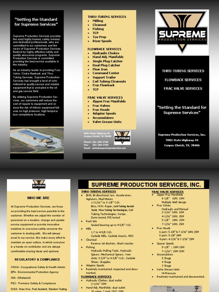 Supreme Services Logo - Supreme Production Services brochure FINAL.pdf | Hydraulic ...