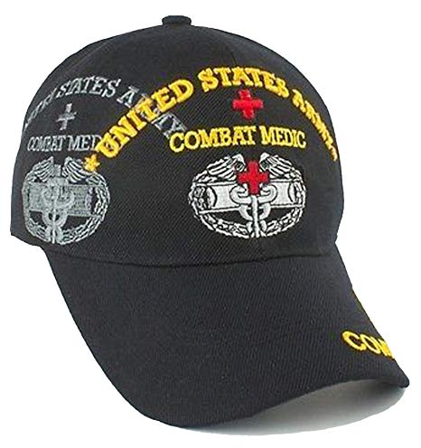 Combat Baseball Logo - Army Combat Medic Cap and Bumper Sticker Black Hat U.S