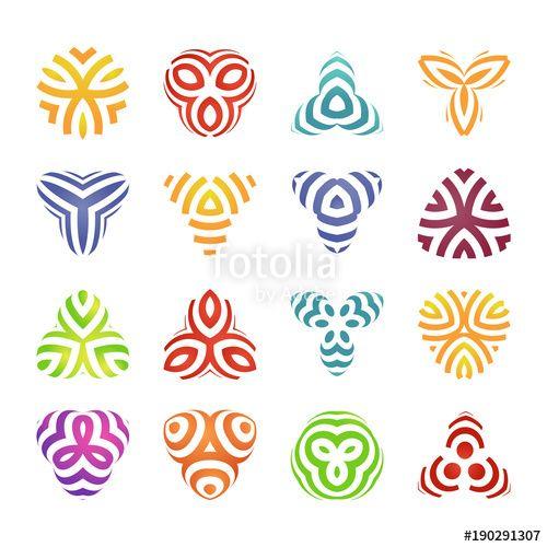 Modern Geometric Logo - Set of badges and labels elements. Colorful geometric logo shapes ...