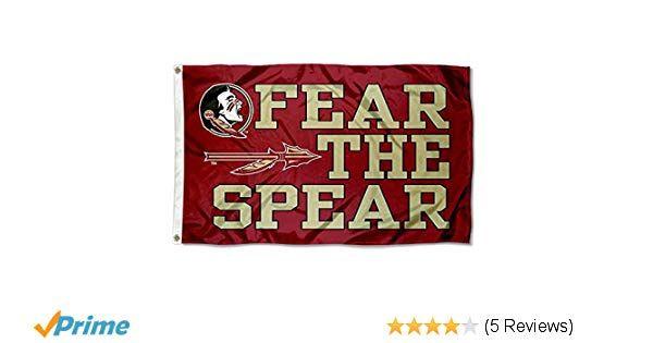 Red and White Spear Logo - Amazon.com : College Flags and Banners Co. Fear the Spear Fear the ...