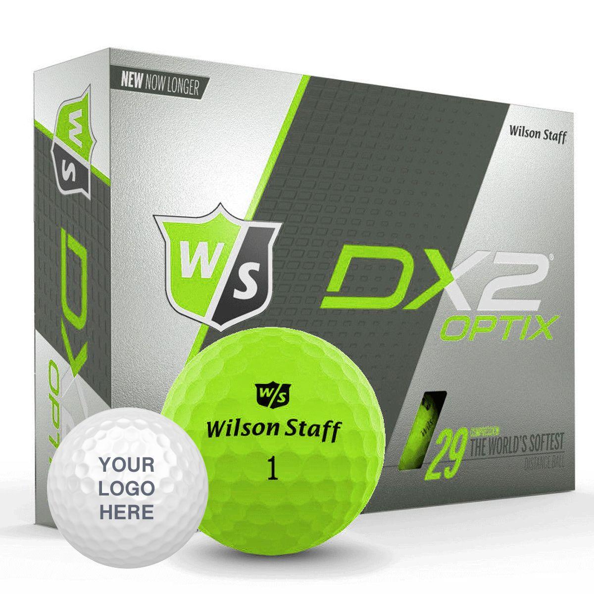 Gray and Green Ball Logo - WILSON STAFF DX2 OPTIX GOLF BALLS / GREEN - ADD YOUR LOGO (MINIMUM ...