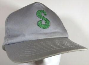 Gray and Green Ball Logo - VTG S LOGO SNAPBACK HAT GREEN LETTER BASEBALL CAP SUPREME FIT GRAY ...