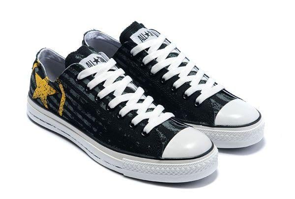 Converses Logo - converses cheap, 2016 Black New Seal Letter Yellow Logo Low Top ...