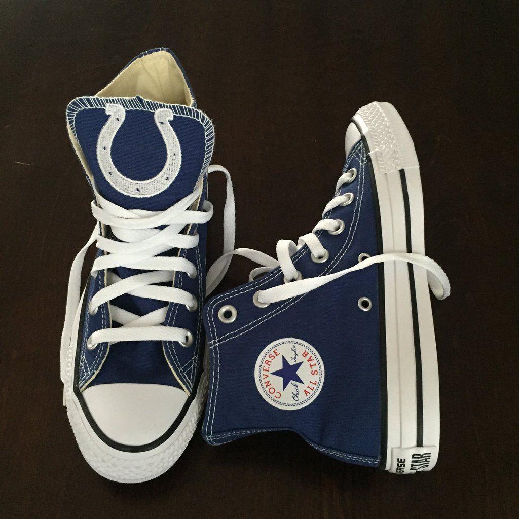 Converses Logo - Customized Converse Sneakers- Indianapolis Colts Edition