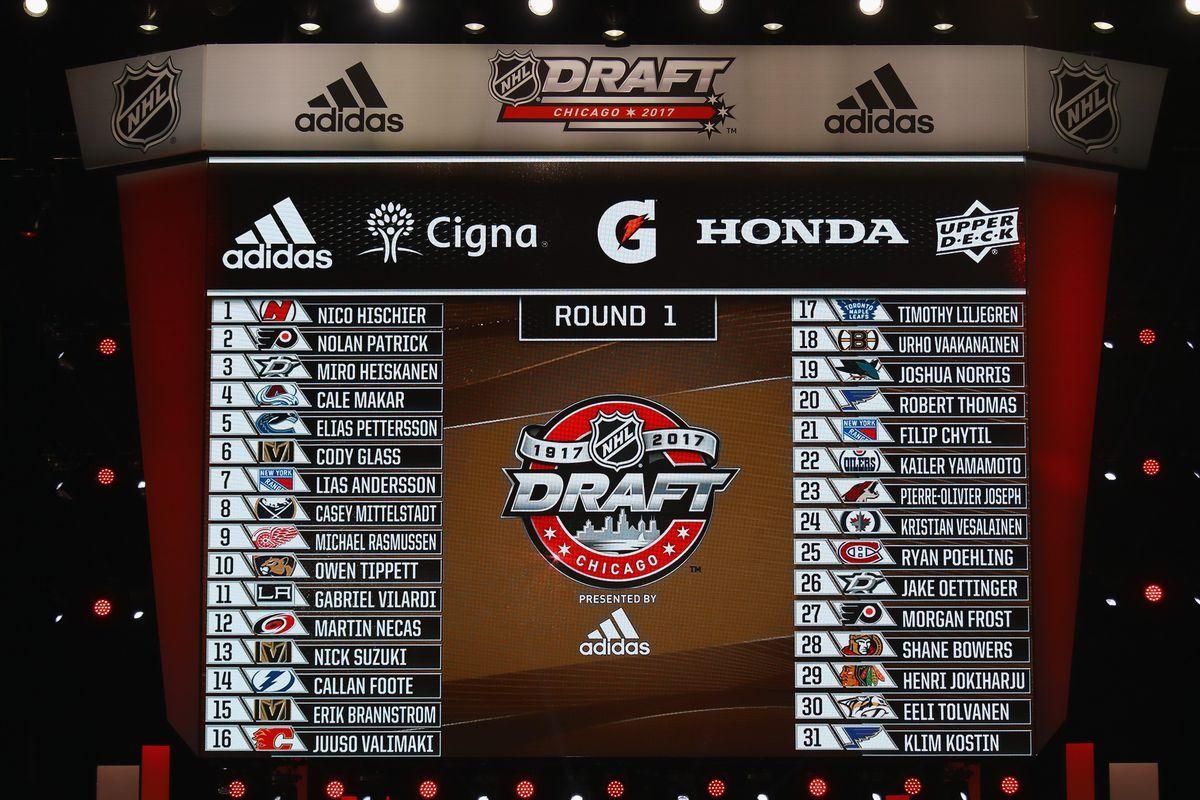 Current 2018 NHL Logo - The Montreal Canadiens' draft pick board after the NHL Draft Lottery
