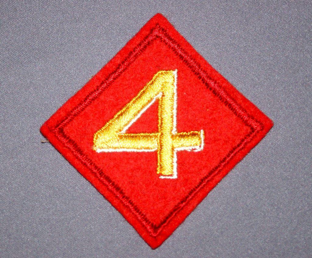 Four Red Triangles Logo - WW 2 Fourth Marine Division. An Original World War II Fourt