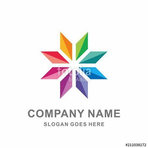 Rainbow Flower Company Logo - Colorful Rainbow Circular Flower Fashion Beauty Accessories Icon ...