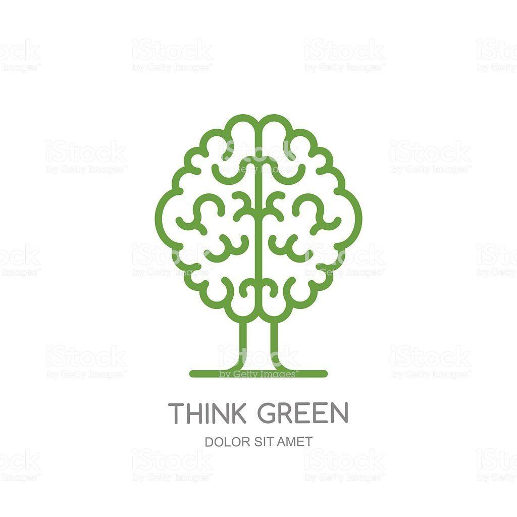 Tree Outline Logo - Brain tree outline isolated illustration. Vector icon, emblem design ...