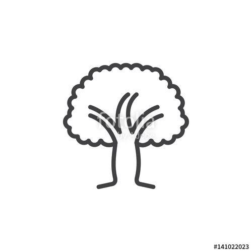 Tree Outline Logo - Wood tree line icon, outline vector sign, linear style pictogram ...