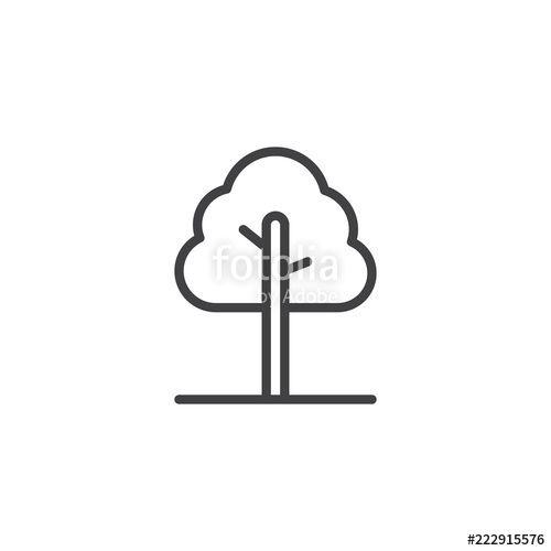 Tree Outline Logo - Maple tree outline icon. linear style sign for mobile concept and ...