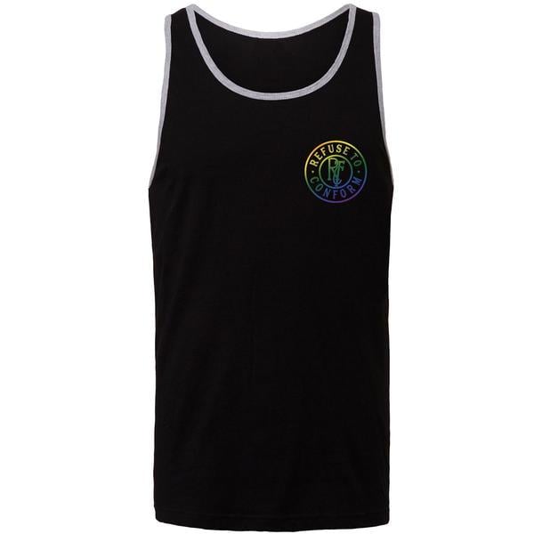 Rainbow Circular Logo - Rainbow Circular Logo Tank Tops – Refuse to Conform Clothing