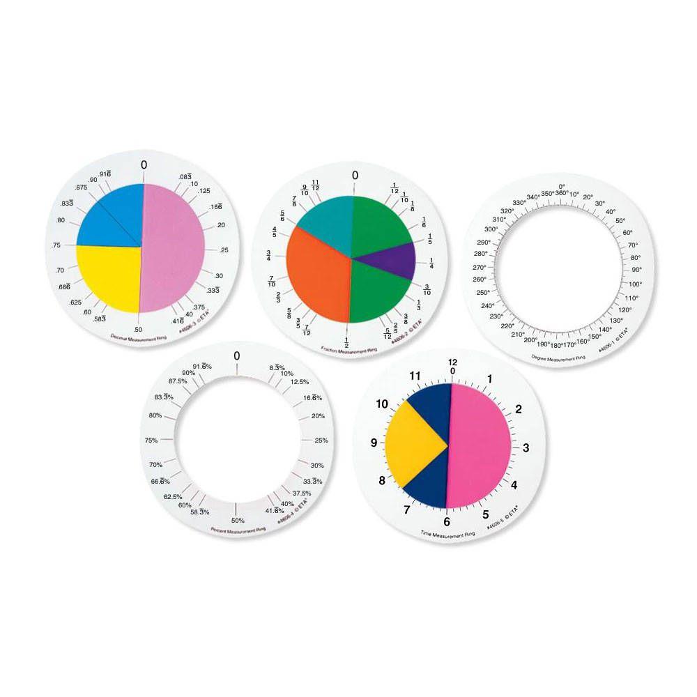 Rainbow Circular Logo - Rainbow Fraction® Circle Rings, Set of 5 | ETA hand2mind