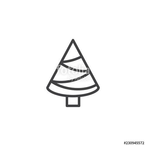Tree Outline Logo - Christmas tree outline icon. linear style sign for mobile concept ...