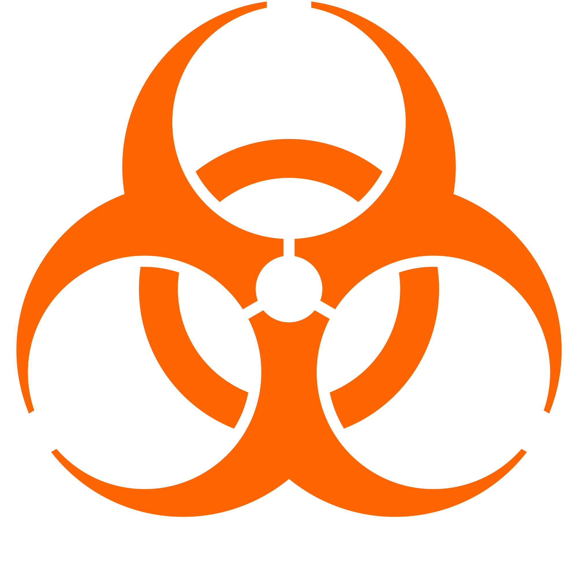 Orange Biohazard Logo - Biohazard symbol (orange).svg