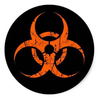Orange Biohazard Logo - Orange Biohazard Symbol Sticker. Zazzle.co.uk