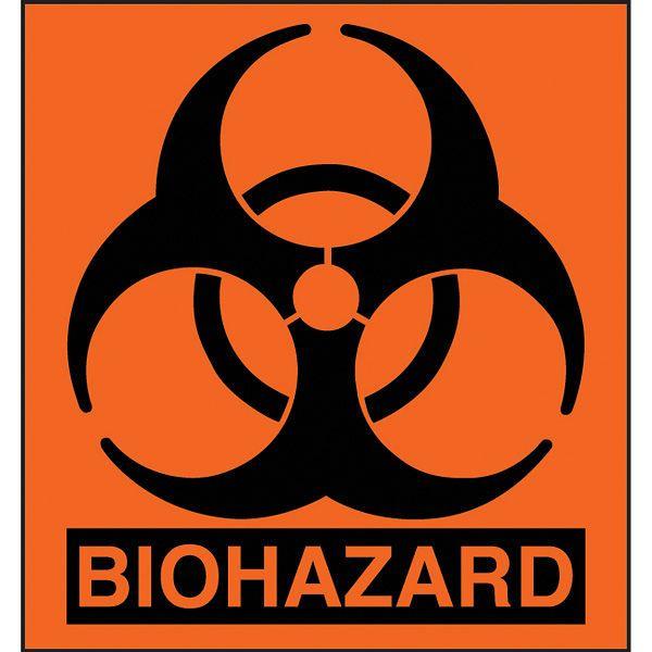 Orange Biohazard Logo - Biohazard Labels, 1 x Pack of 100 Tech (ref)