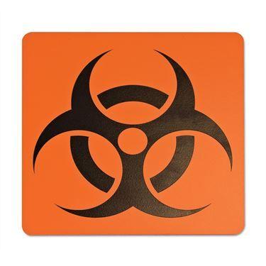 Orange Biohazard Logo - Black on Orange Biohazard Symbol Plaque - MarketLab, Inc.