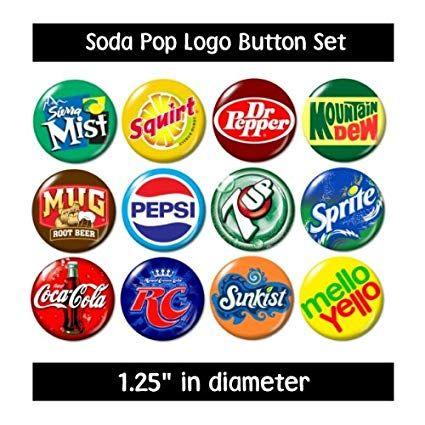 Soda Logo - Amazon.com : Soda Pop Logo Buttons Pins (set #1) : Everything Else