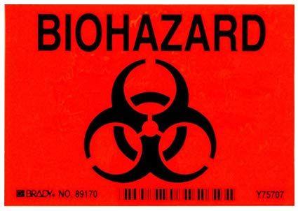 Orange Biohazard Logo - Brady 89170 B-302 High Performance Polyester 3-1/2