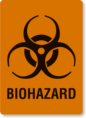 Orange Biohazard Logo - ☣ Biohazard Stickers & Biohazard Labels