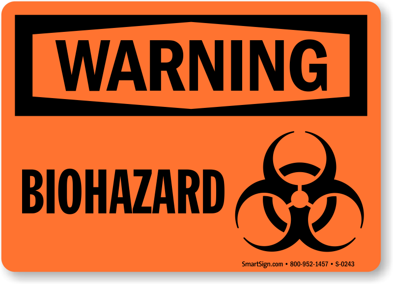 Orange Biohazard Logo - ☣ Biohazard Symbol Stickers