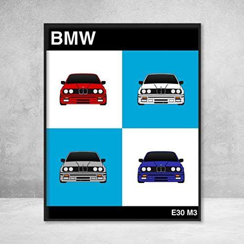 M Power BMW Logo - Amazon.com: BMW M3 E30 3 Series on BMW Logo Poster Print Wall Art ...