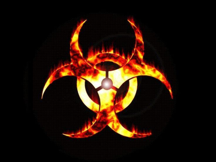 Orange Biohazard Logo - The 'memorable' biohazard symbol