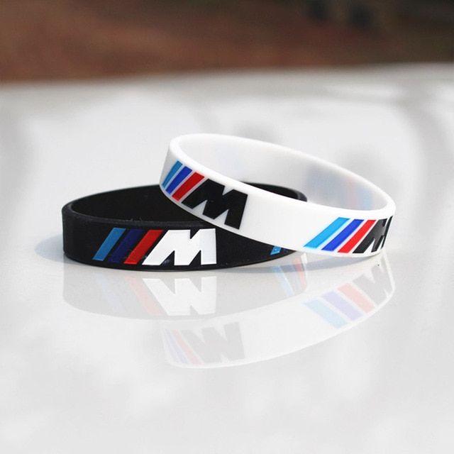 M Power BMW Logo - 2pcs Logo Engrave Hologram Bracelets Sport M Power Black White