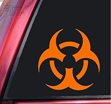 Orange Biohazard Logo - Biohazard Symbol Vinyl Decal Sticker 6 X Orange