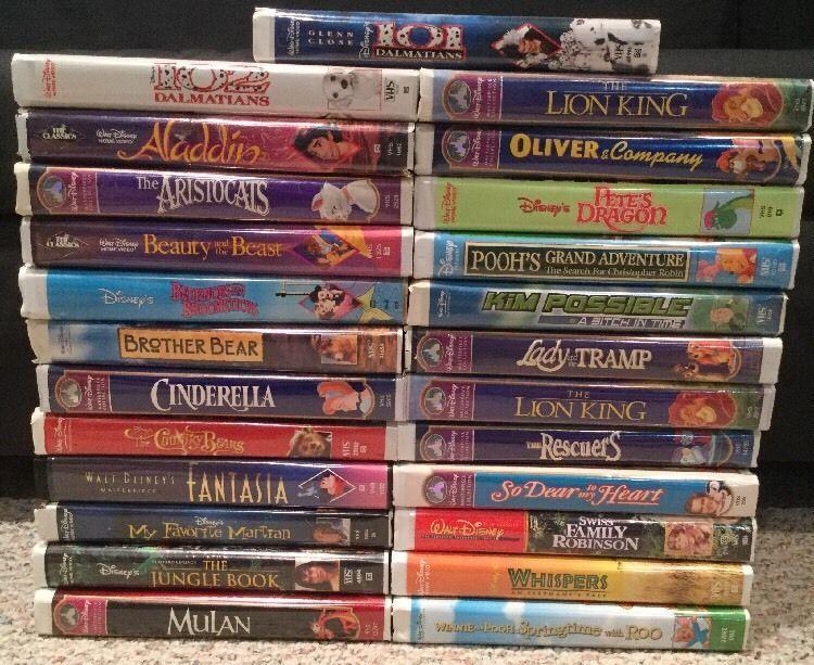 Walt Disney Gold Classic Collection Logo - Lot of 25 Disney VHS Tapes Diamond, Masterpiece, Gold